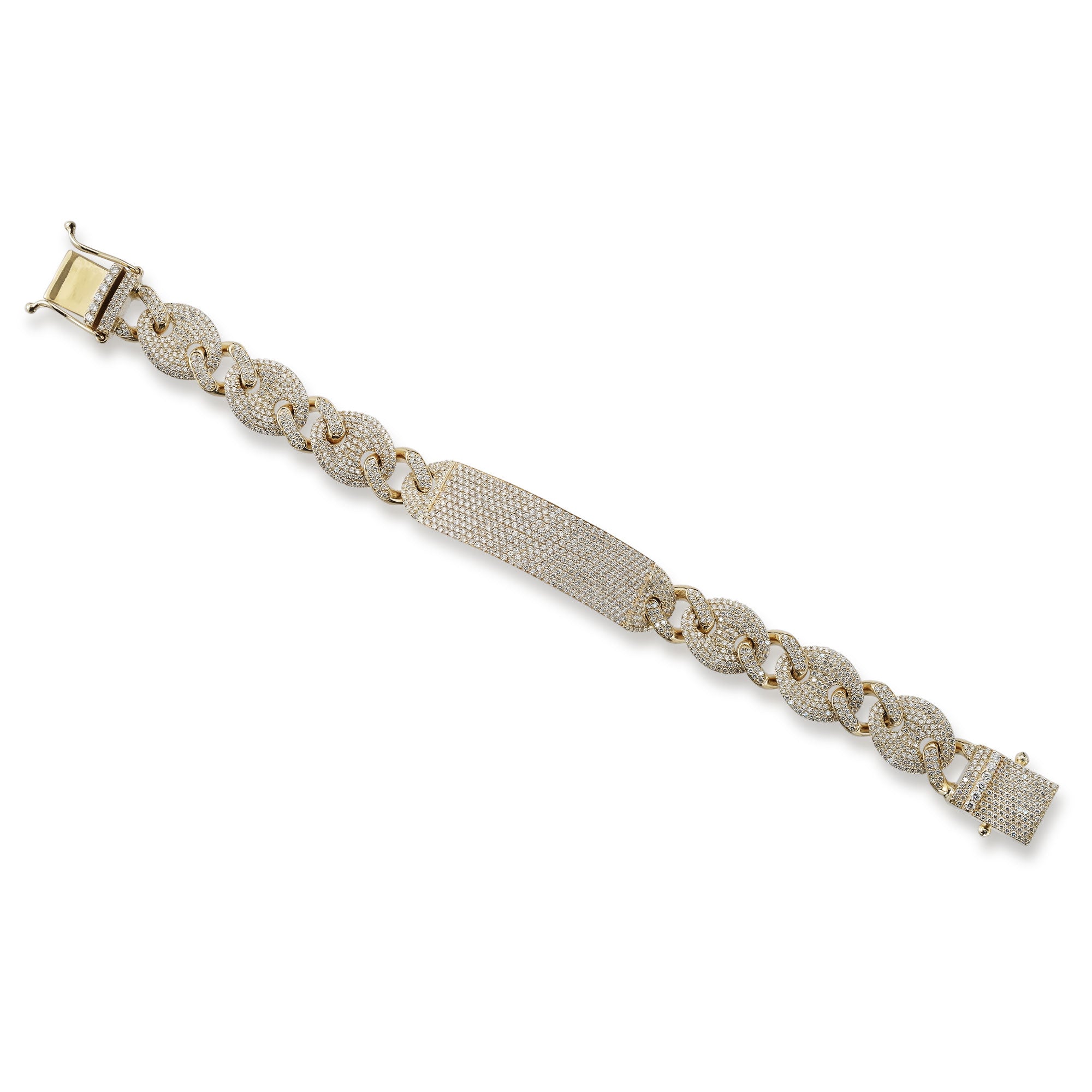 Gucci Cuban link diamond id bracelet 15.60ct diamonds 14k yellow gold